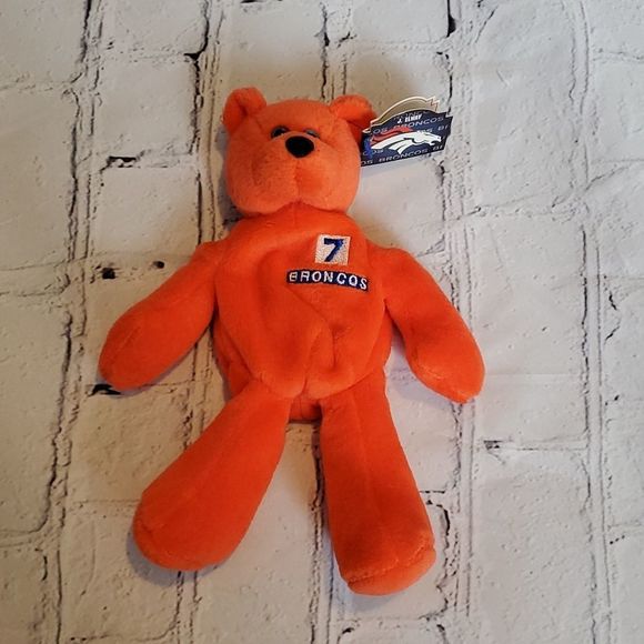 NWT John Elway Orange Denver Broncos Beanie Baby